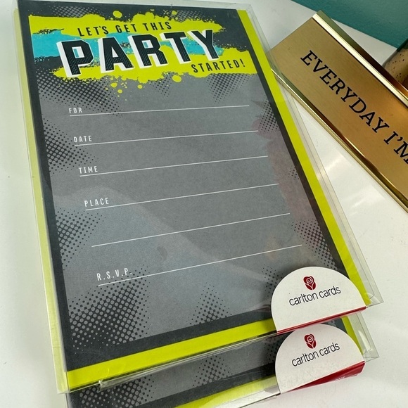 Carlton Cards, set of 2 party invitation boxes, each box has 10, new with tags - Picture 2 of 6